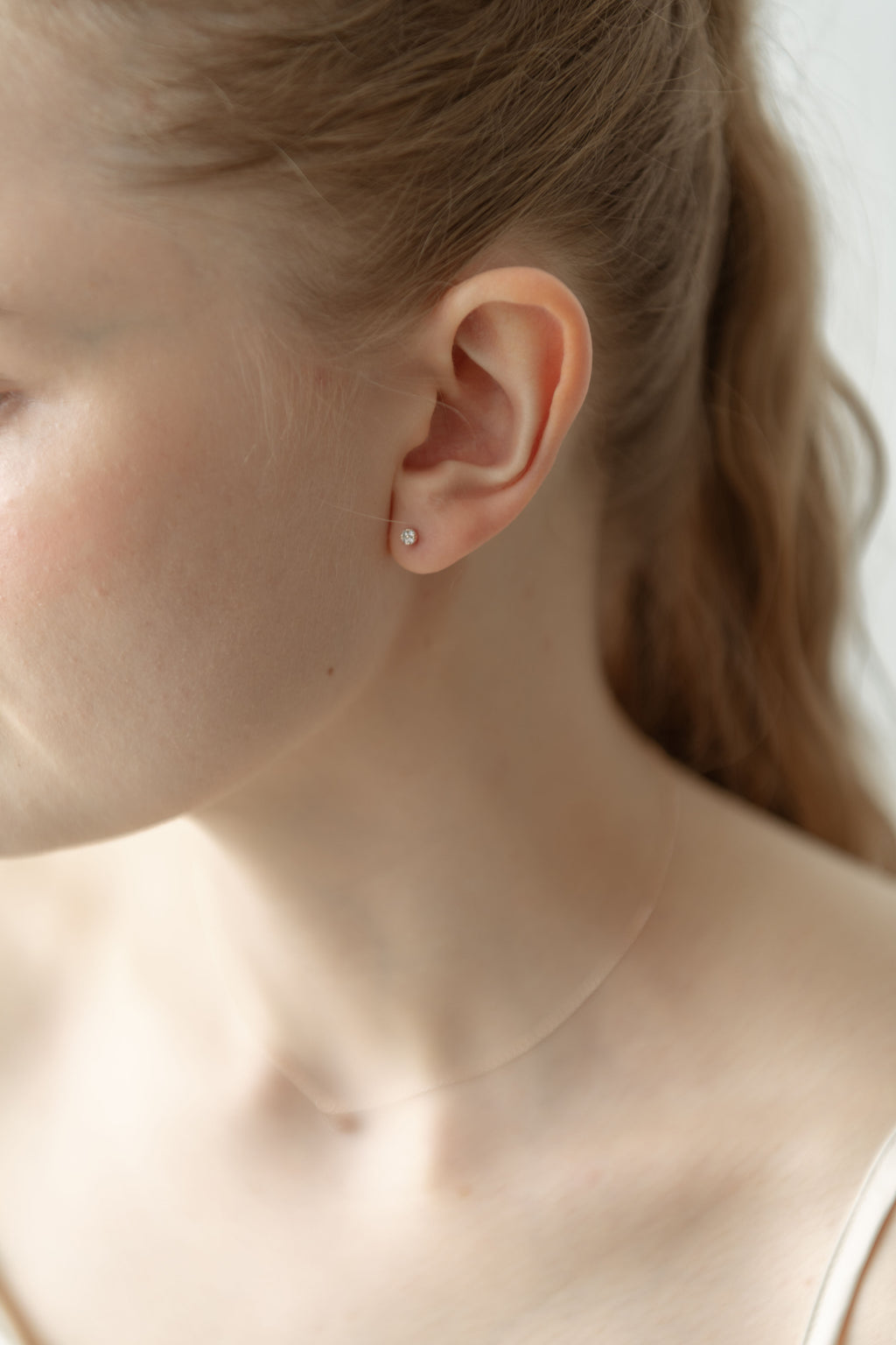 Tiny Stone Pierce  / Rose Gold