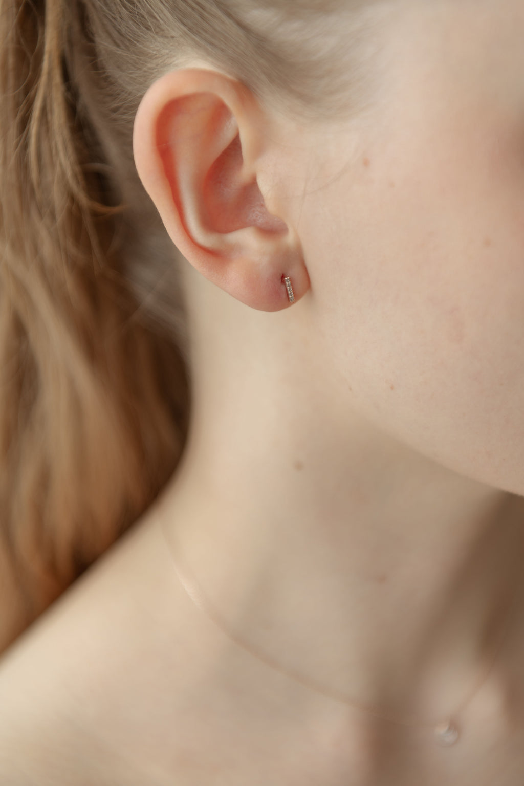 Line Stone Pierce / Rose Gold