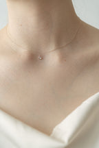 Drop Stone Necklace / Rose Gold