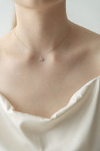 Flower Stone Necklace / Rose Gold
