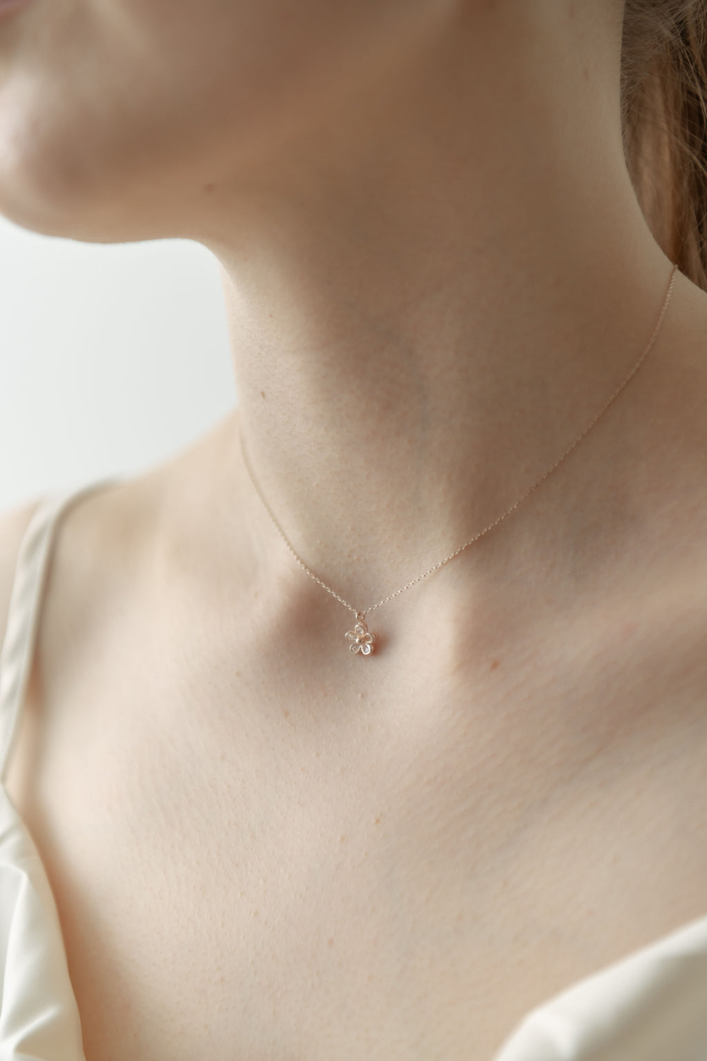 Flower Stone Necklace / Rose Gold
