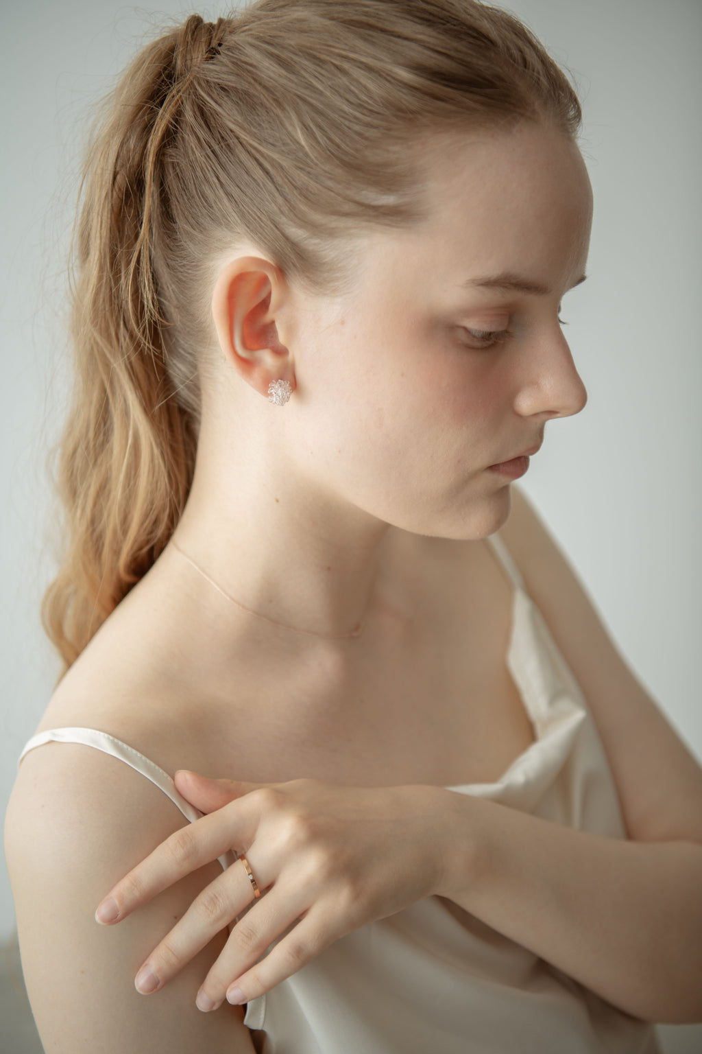 One Stone Flat Ring  / Rose Gold