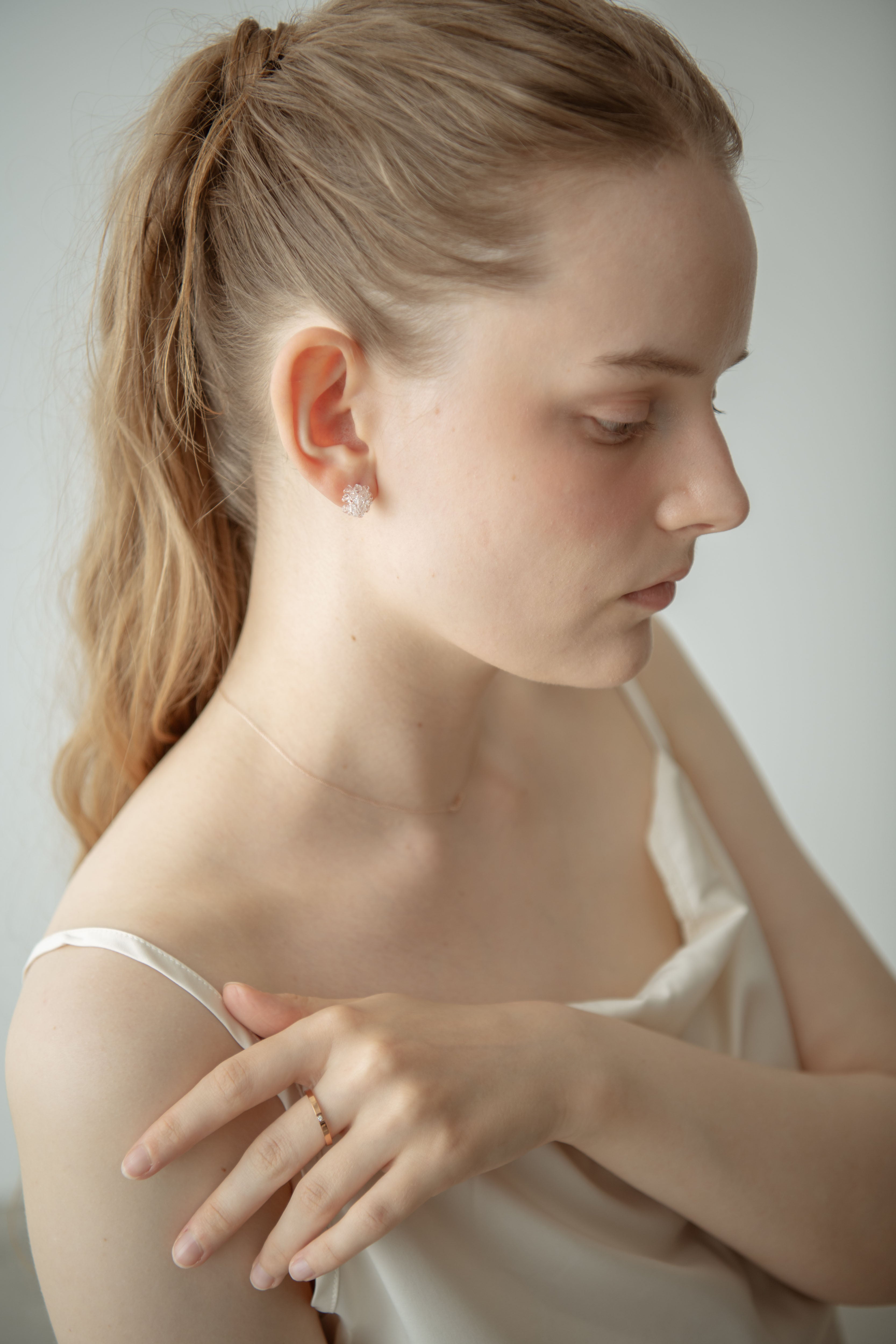 One Stone Flat Ring  / Rose Gold