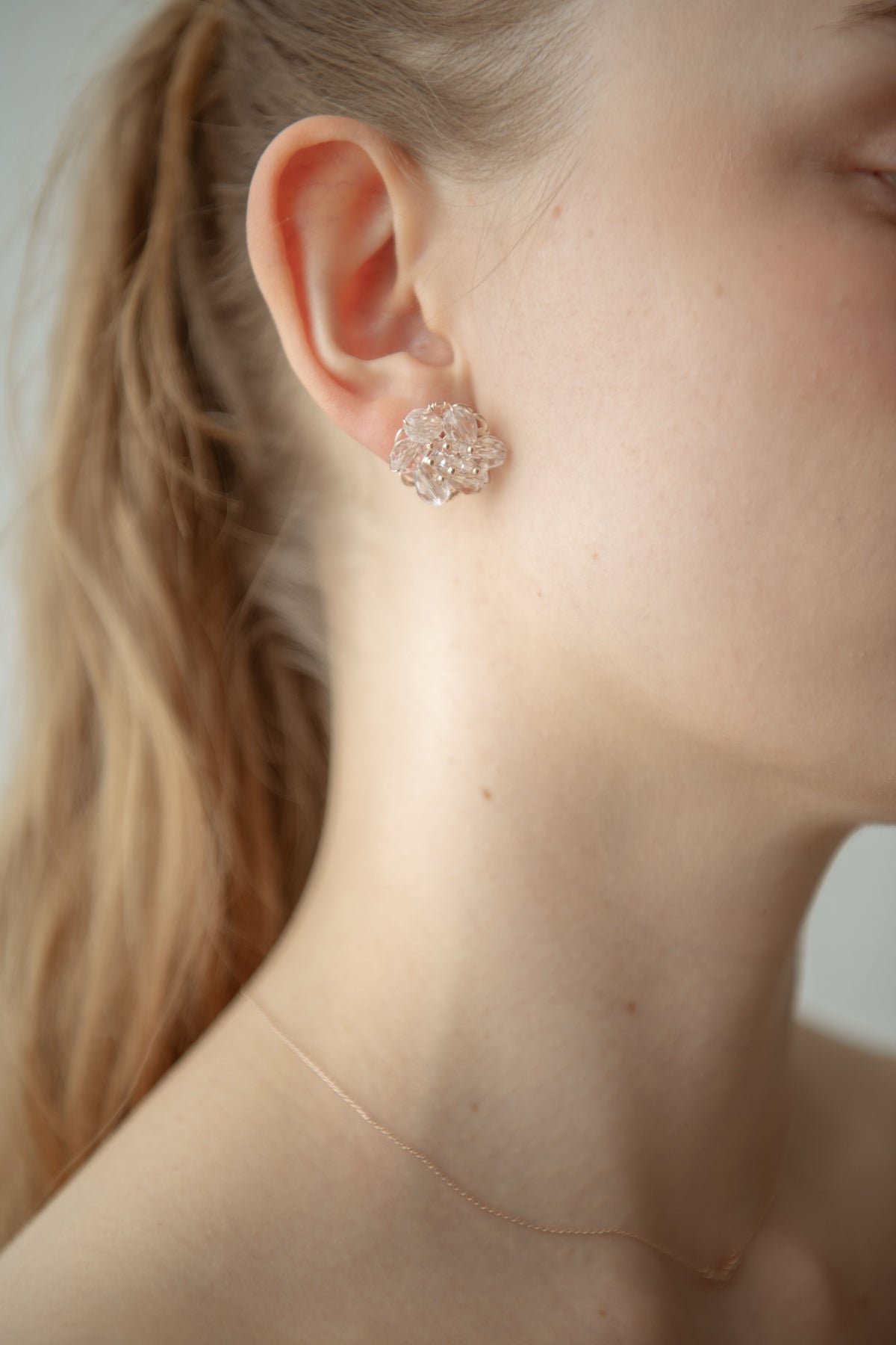 Fleur Glass Pierce / Rose Gold