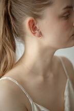 Stone Hoop Pierce / Rose Gold