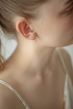 Stone Hoop Pierce / Rose Gold