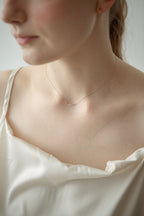 Triple Stone Line Necklace  / Rose Gold