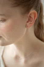 Stone Hoop Pierce / Rose Gold