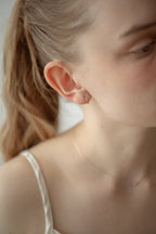 Stone Hoop Pierce / Rose Gold