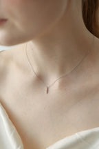 Stone Bar Necklace  / Silver