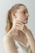 Stone Hoop Pierce / Silver
