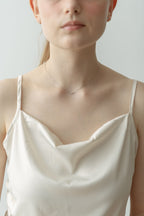 Triple Stone Line Necklace / Silver