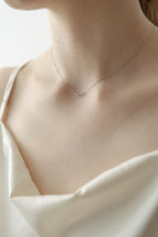 Triple Stone Line Necklace / Silver