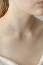 Flower Stone Necklace / Silver