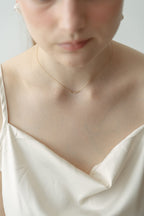 Triple Stone Line Necklace / Gold