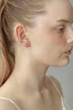 Stone Hoop Pierce / Gold