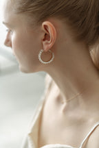 Crystal Hoop Pierce / Gold