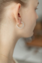 Crystal Hoop Pierce / Gold