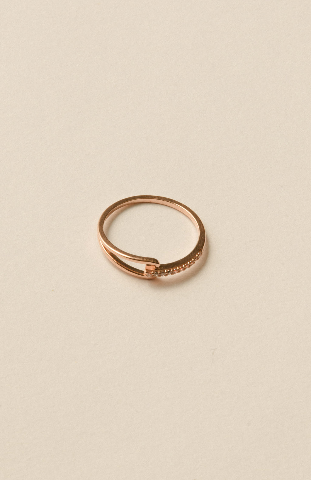 Tear Line Ring  / Rose Gold