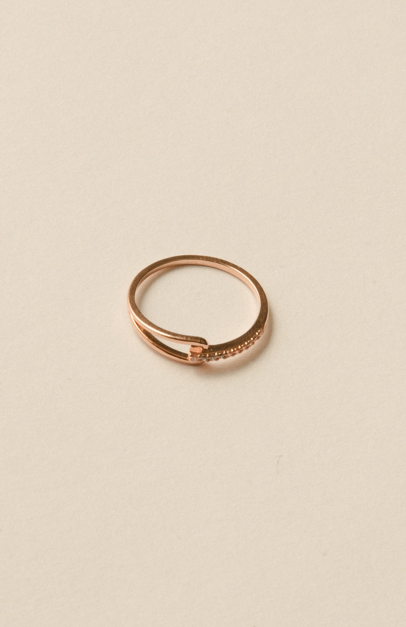 Tear Line Ring  / Rose Gold