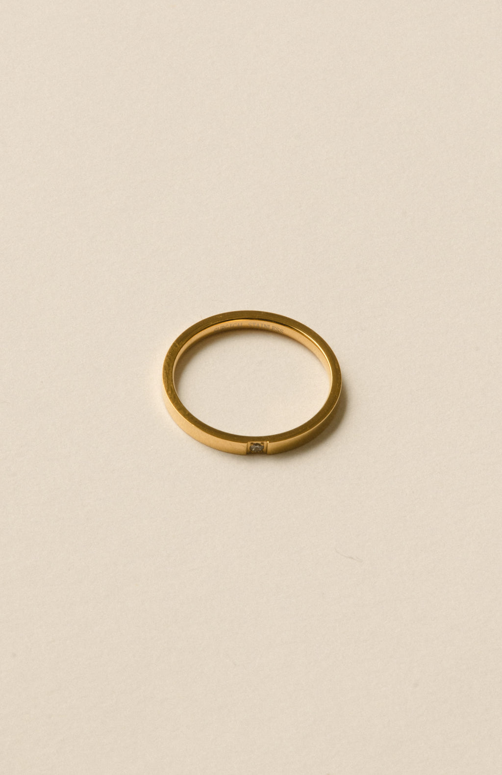 One Stone Flat Ring / Gold