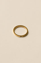 One Stone Flat Ring / Gold