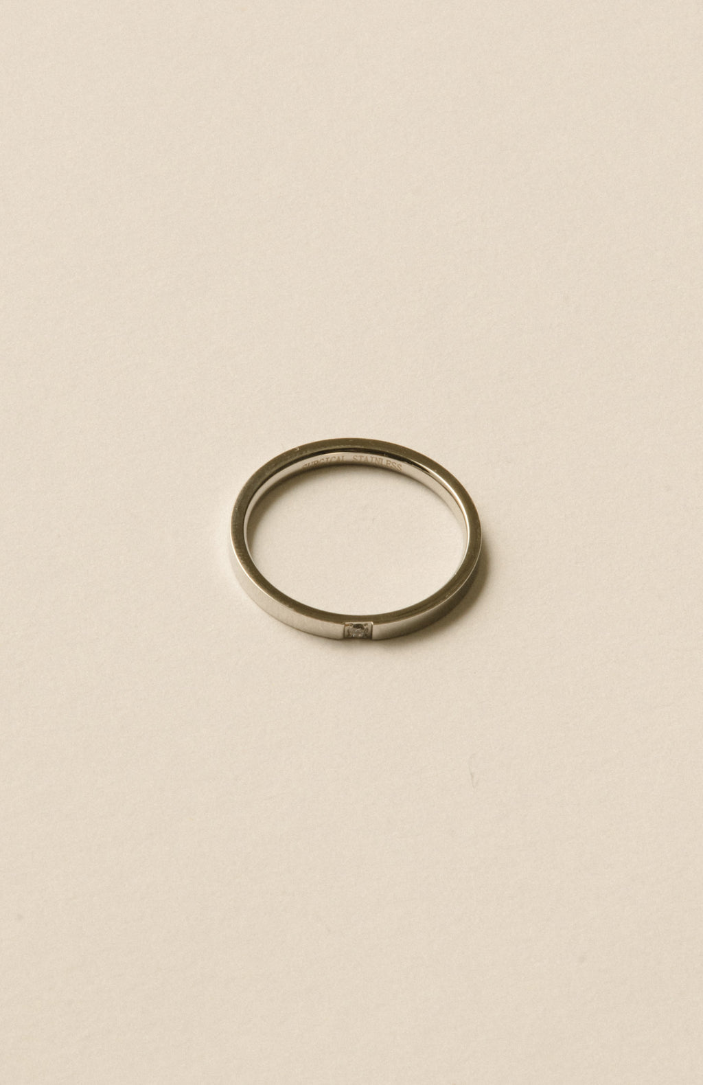 One Stone Flat Ring / Silver