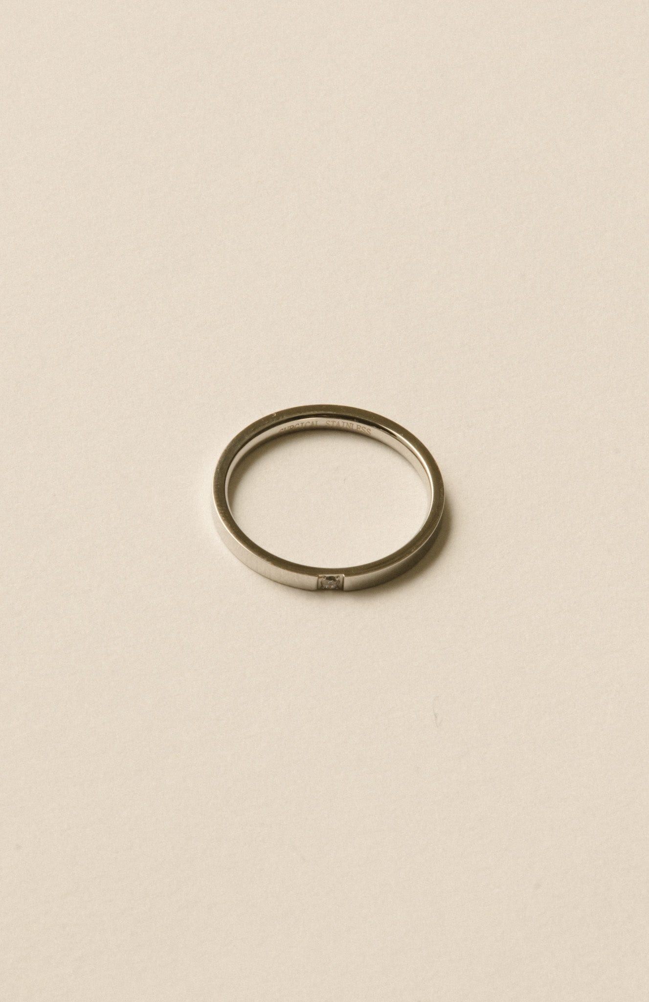 One Stone Flat Ring / Silver