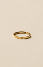 One Stone Flat Ring / Gold