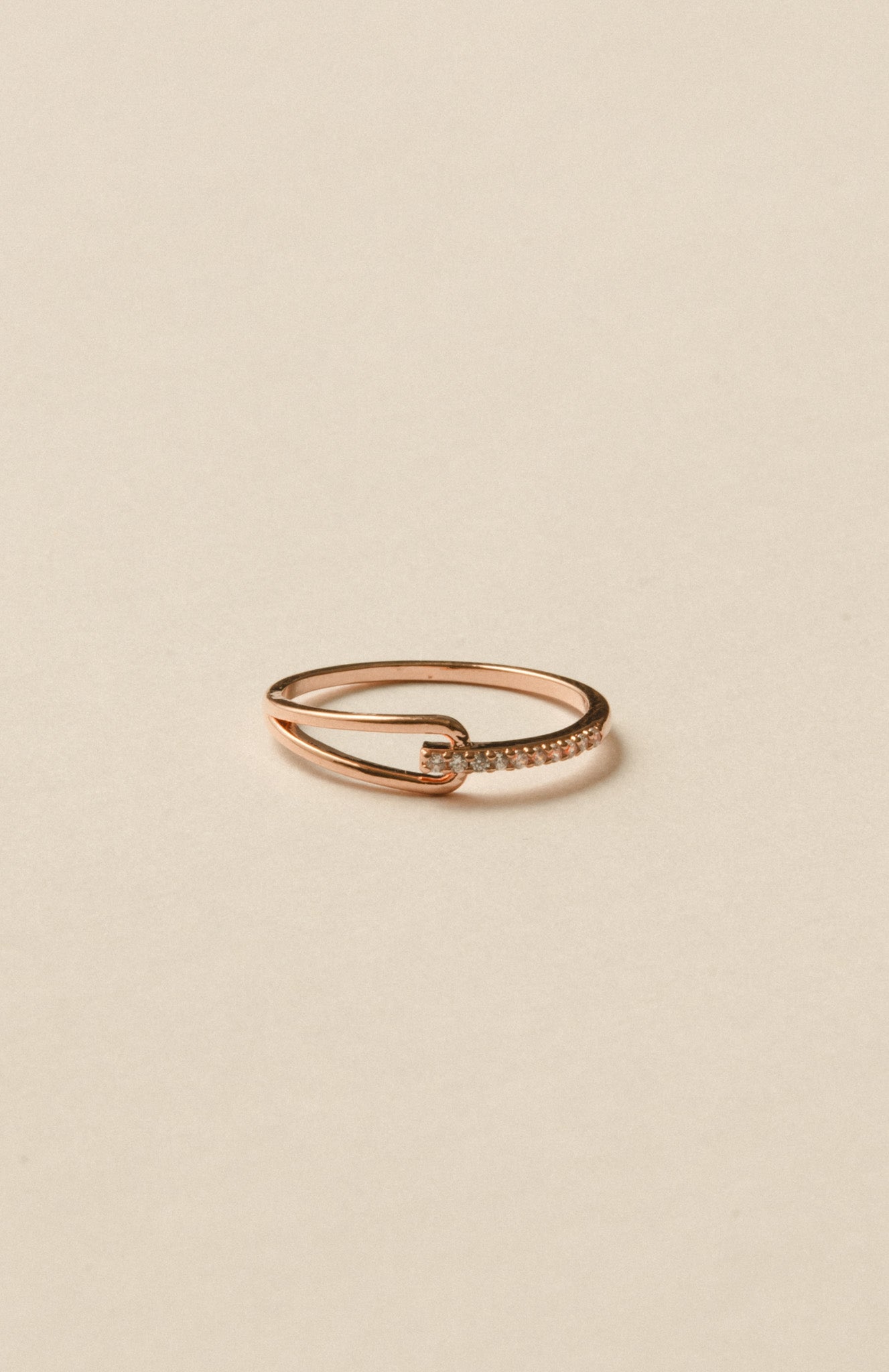 Tear Line Ring  / Rose Gold
