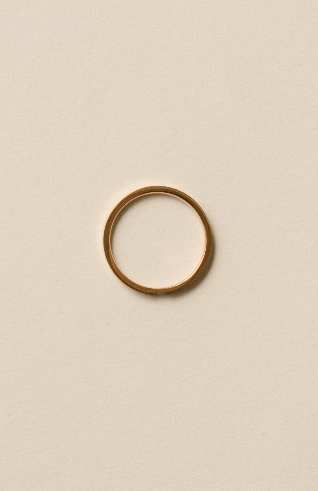 One Stone Flat Ring  / Rose Gold