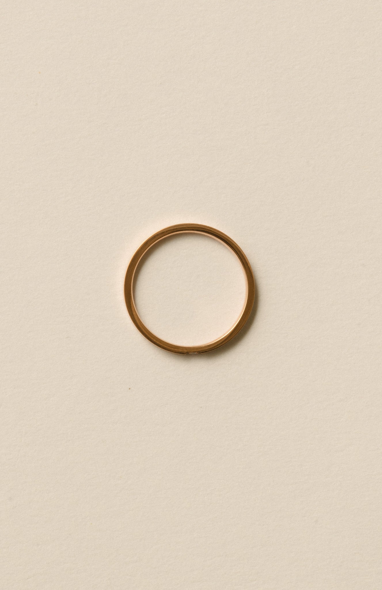 One Stone Flat Ring  / Rose Gold