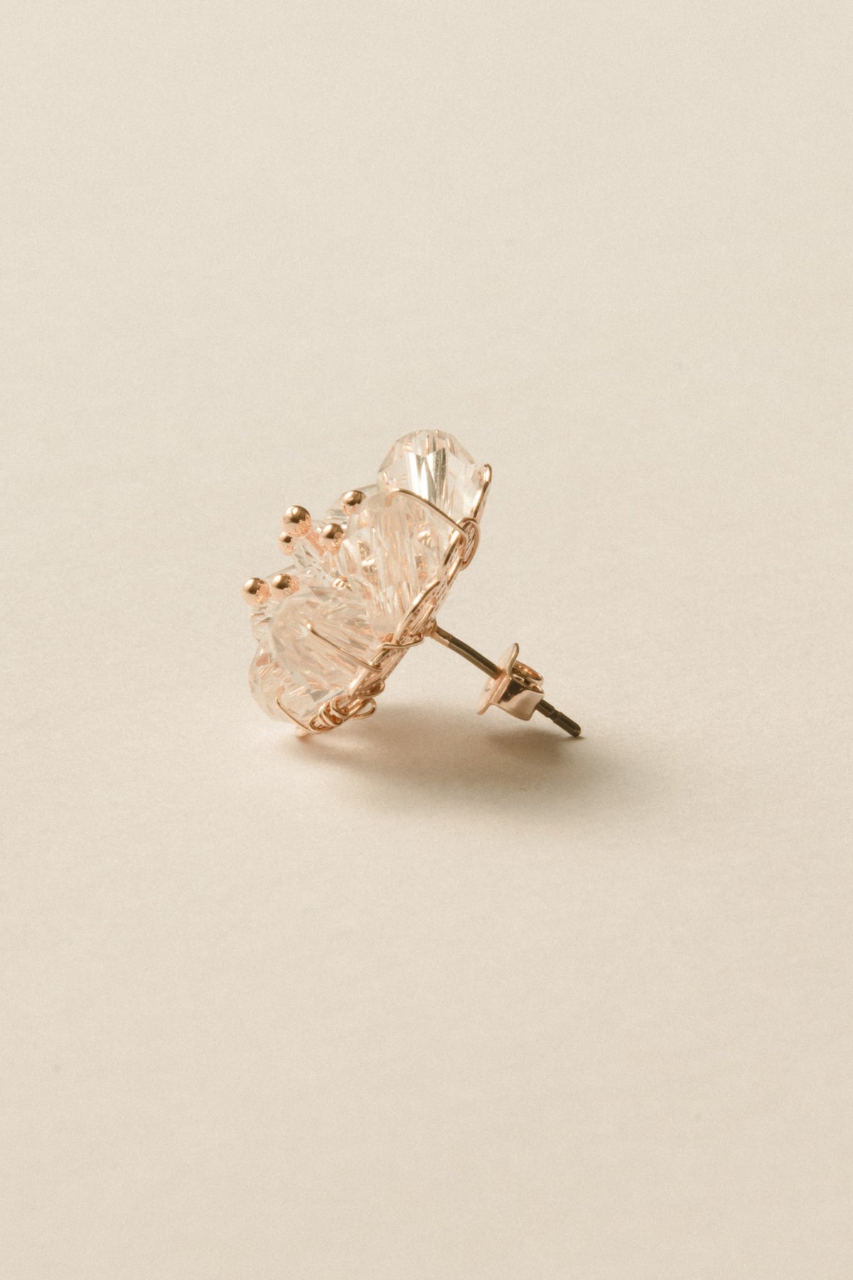 Fleur Glass Pierce / Rose Gold