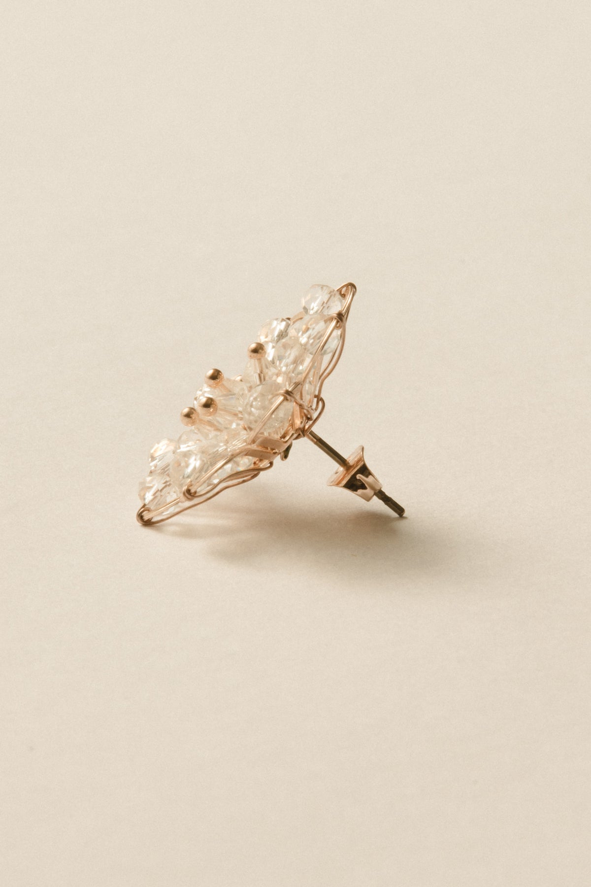 Crystal Petal Bloom Pierce / Rose Gold