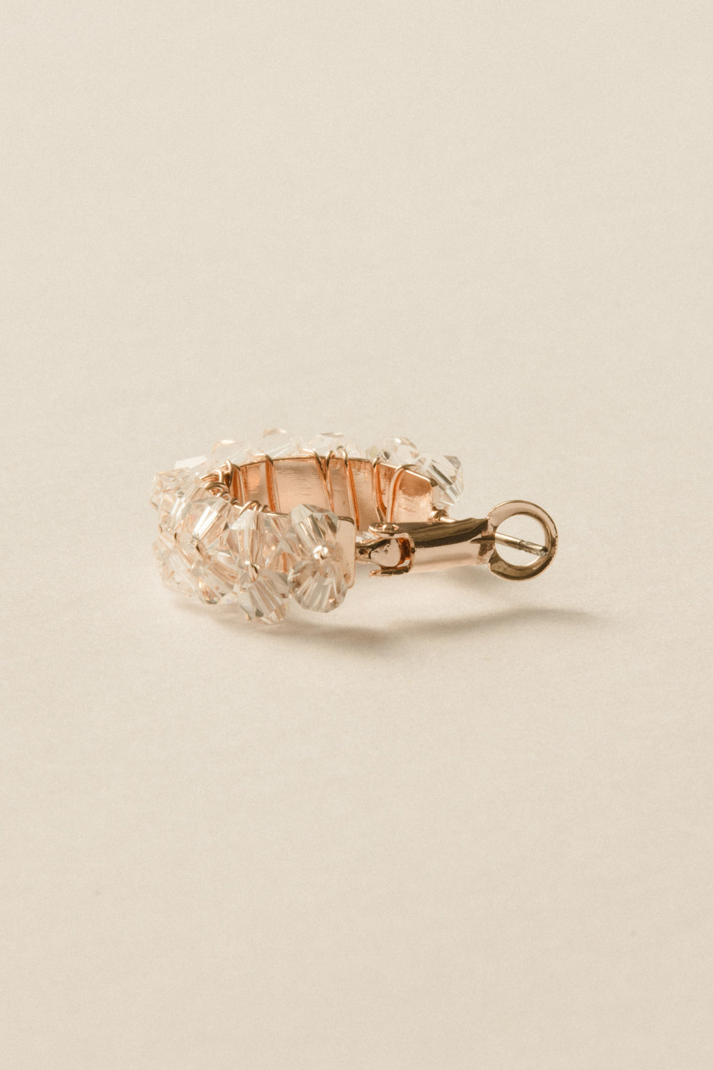 Crystal Hoop Pierce /  Rose Gold