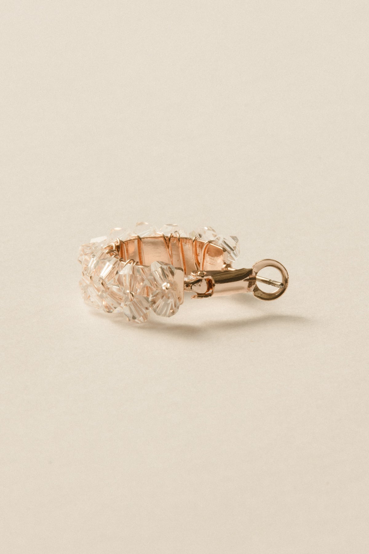Crystal Hoop Pierce /  Rose Gold