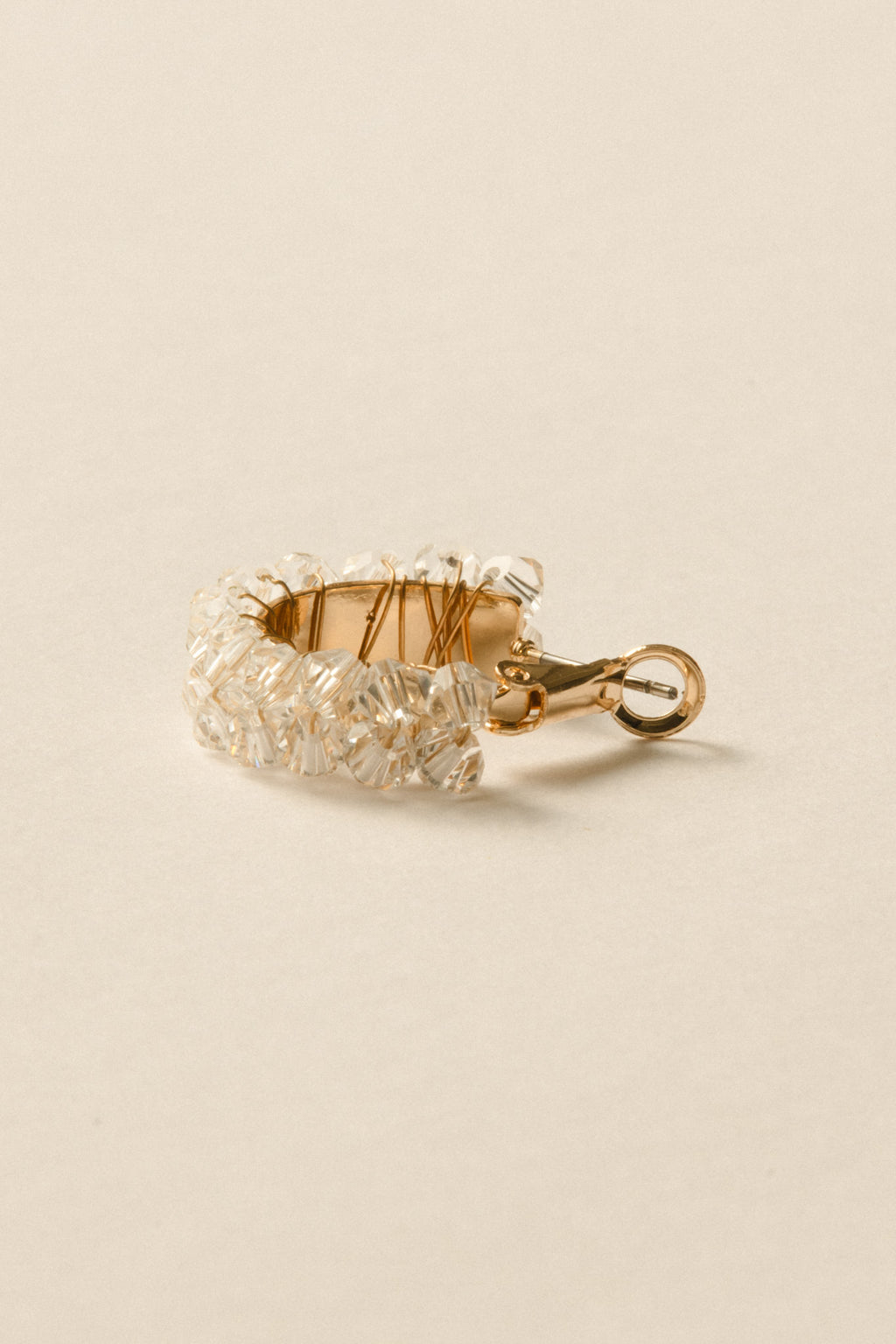 Crystal Hoop Pierce / Gold