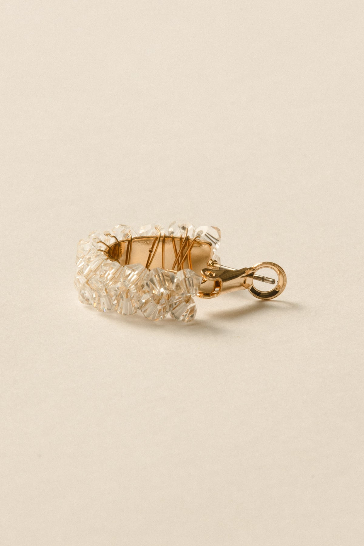 Crystal Hoop Pierce / Gold