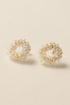 Pearl Glass Wreath Pierce / Gold