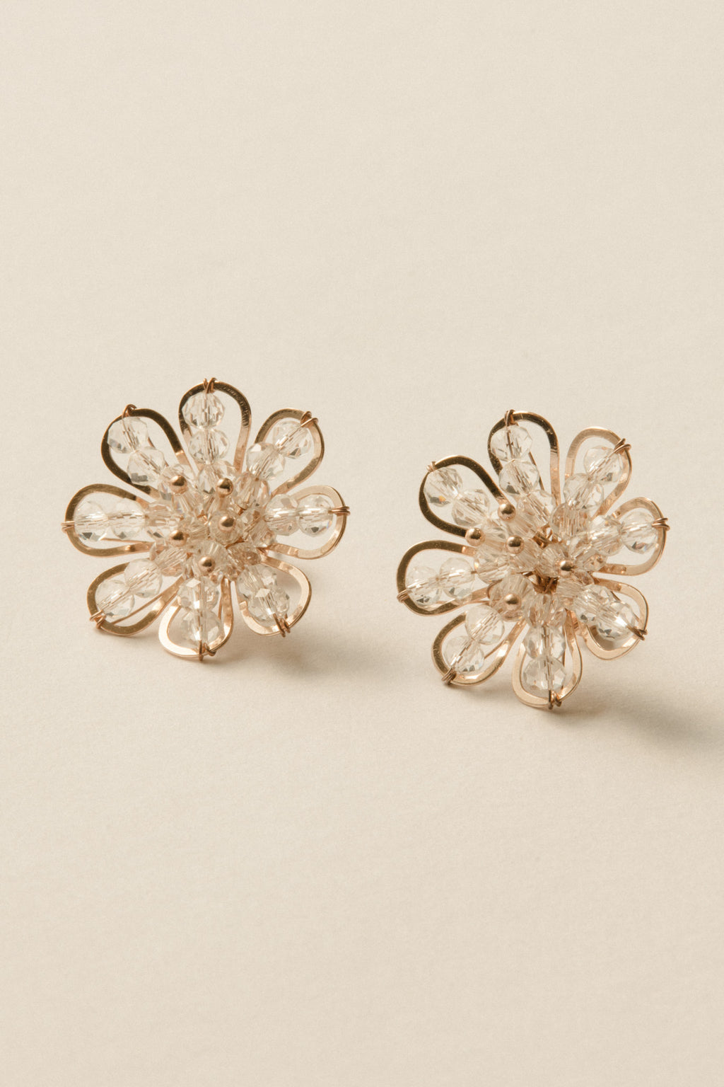 Crystal Petal Bloom Pierce / Rose Gold