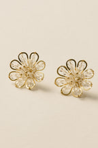 Crystal Petal Bloom Pierce / Gold