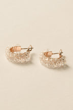 Crystal Hoop Pierce /  Rose Gold