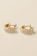 Crystal Hoop Pierce / Gold
