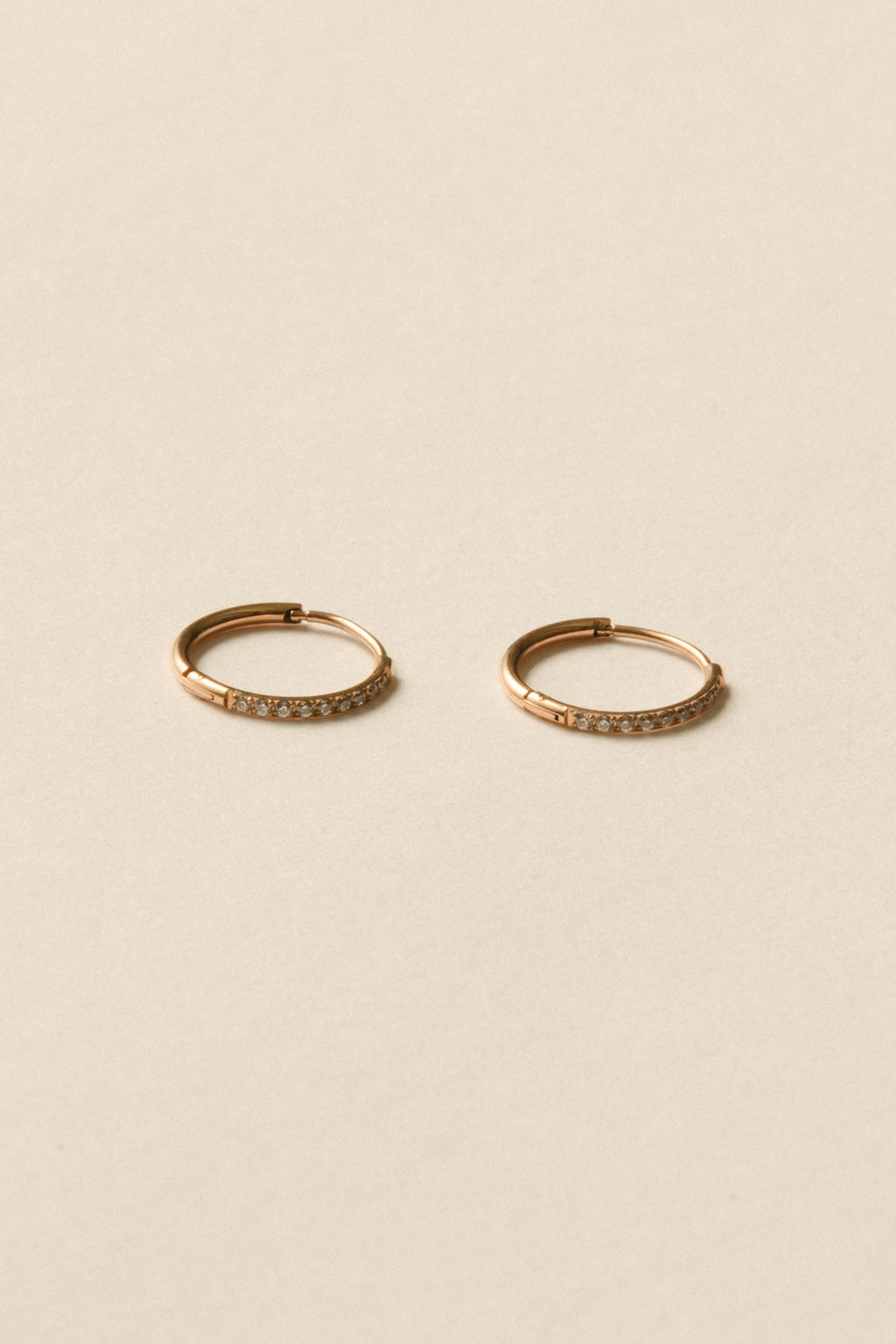 Stone Hoop Pierce / Rose Gold