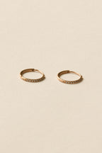 Stone Hoop Pierce / Rose Gold