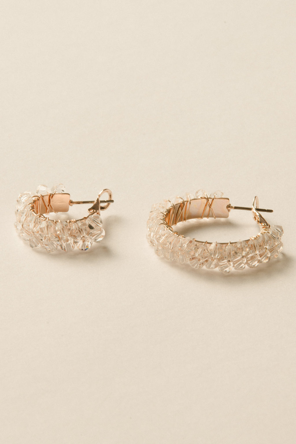 Crystal Hoop Pierce /  Rose Gold