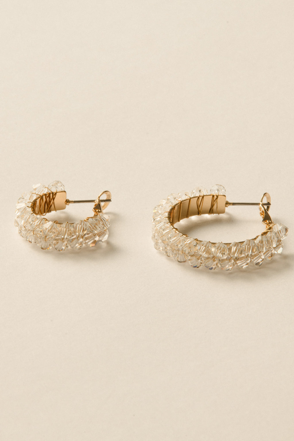 Crystal Hoop Pierce / Gold