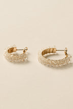 Crystal Hoop Pierce / Gold