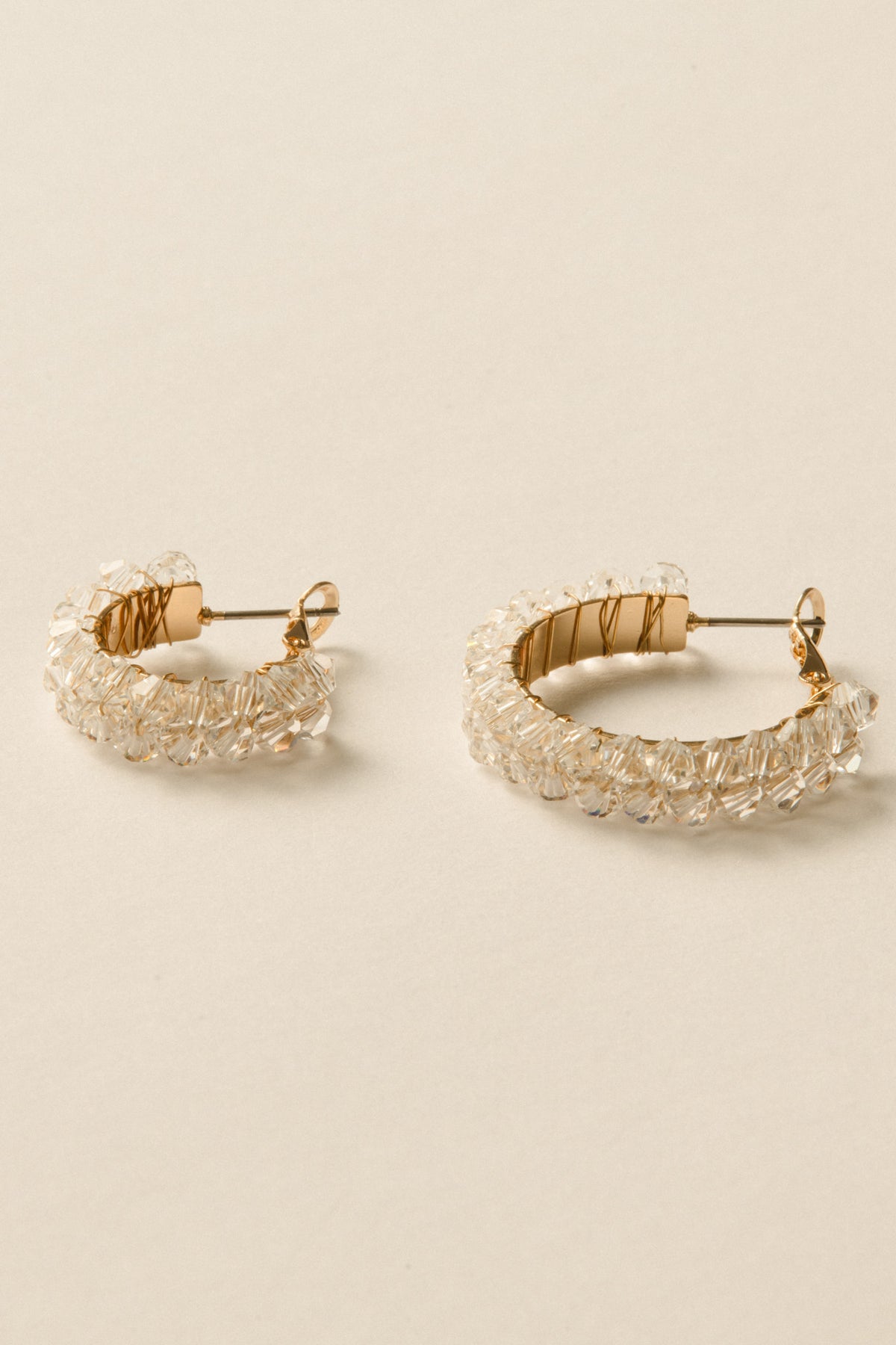 Crystal Hoop Pierce / Gold