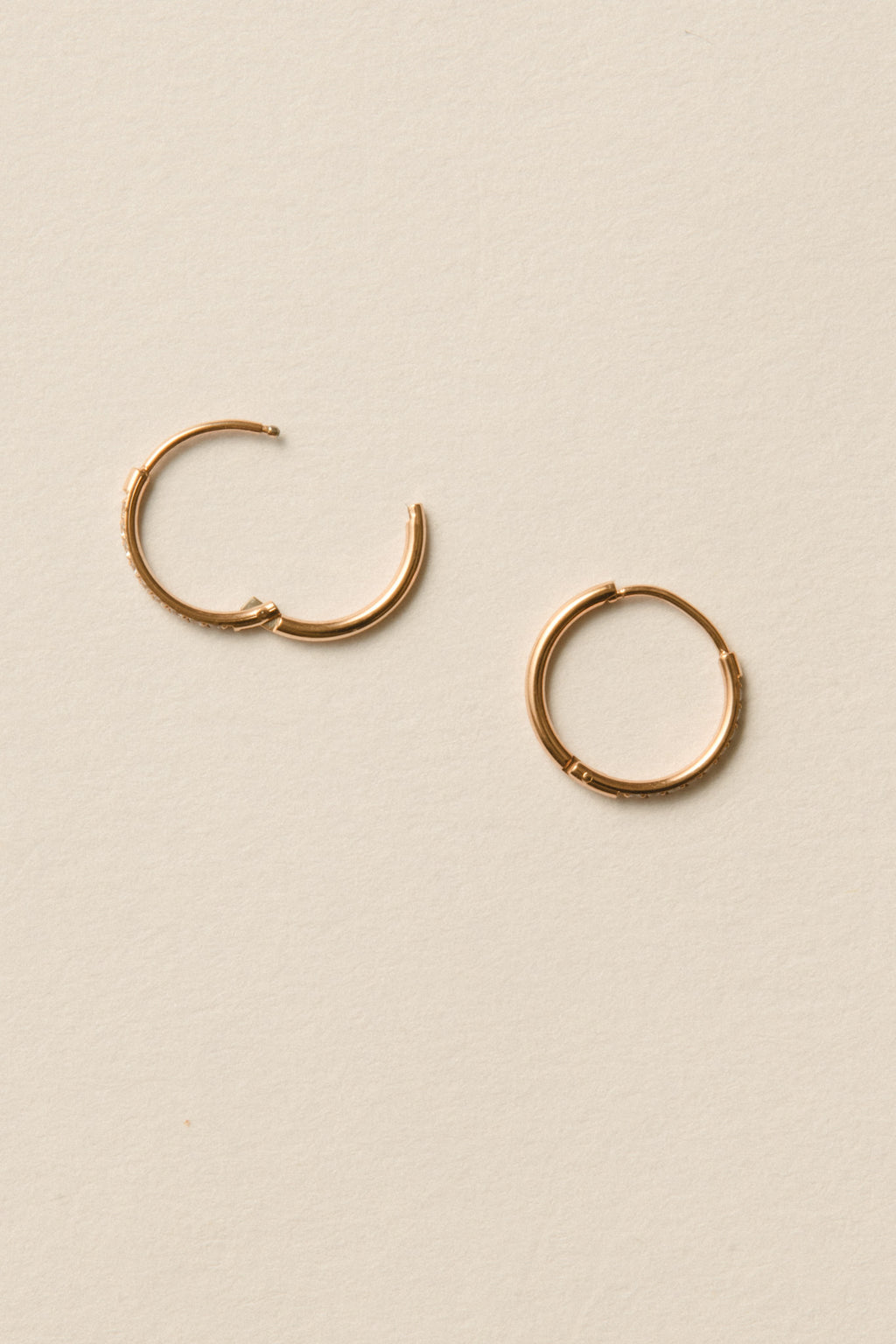 Stone Hoop Pierce / Rose Gold